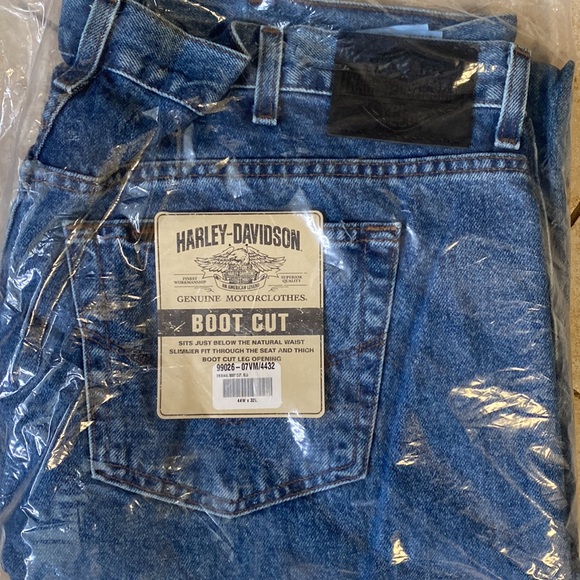 Harley Davidson Men's Original Bootcut Jeans - Blue Denim - Picture 5 of 5